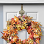 Haute Decor Adapt Adjustable Length Wreath Hanger with Interchangeable Icons (4 Wreath Hangers in 1) (Antique Brass-Reindeer/Pumpkin/Butterfly/Fleur de lis)