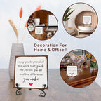 Wooden Gift Sign Positive Reminder - May You Be Proud- Motivational Wood Plaque With A Support Frame - Home & Office Inspirational Gifts For Women And Man,Coworker Office Desk Decor & Accessories - A16