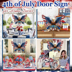 250 Anniversary 4th of July Decoration Door Wreath for Front Door Sign Patriotic Eagle Wall Signs 250 Years of Freedom 1776-2026,Independence Day Patriotic Day Wreath Memorial Day Hanging for Home