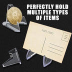 Bonsicoky 20 Pack Mini Clear Acrylic Easel Display Stands - Durable Display Holders for Coins, Card, Medals, and Collectibles - 1.4 Inch Tall
