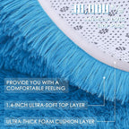 OLANLY Bright Blue Round Rugs for Bedroom - Machine Washable, 6 ft Circle Area Rugs for Living Room, Soft and Fluffy Shaggy Carpet for Teen Girl and Boys, Nursery Rooms, Dorms, Home Decor Aesthetic