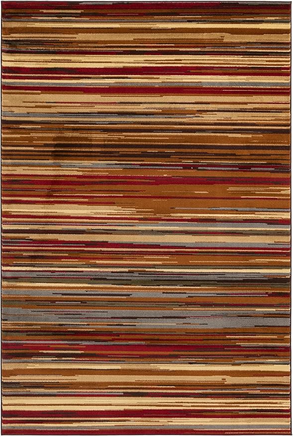 Unique Loom Barista Collection Area Rug - Icatu (6' 1" x 9' Rectangle, Beige/Brown)