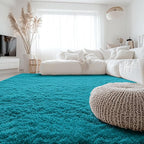 OLANLY 6x9 Machine Washable Large Area Rugs for Living Room, Bedroom, Soft Fluffy Shaggy Bedside Rug, Indoor Floor Carpet for Kids Girls and Boys, Dorms, Nursery, Home Decor Aesthetic, Teal
