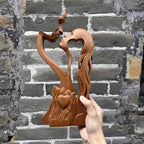BGCOPPER Wooden Kissing Couple Ornament, Abstract Couple Portrait Sculpture Romantic Love Statue Decor Gift for Women Anniversary Valentine Wedding - 10 Inch