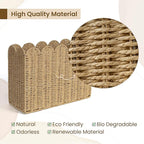 AELS Woven Natural Fibre Magazine Holder, Scalloped Edge Floor Magazine Rack, Hand-woven Organizer, Boho Modern Farmhouse Book Basket, File Newspaper Mail Holder for Office