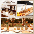 Der Rose Amber Glass Vases Set of 12, Small Bud Vases for Flowers, Rustic Wedding Centerpieces and Home Decor