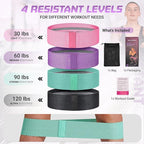 Resistance Bands, Workout Bands, Exercise Bands for Working Out with Workout Bands Guide, 4 Levels Booty Bands, Leg Exercise Bands Resistance, Glute Bands, Non-Slip Fabric Elastic Bands for Men Women