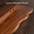 YUFLINX 24inch Walnut Finished Floating Shelves for Wall,Luxury Rustic Solid Pine Wood Shelf Bracket for Room Decor,Wall Mounted Hanging Shelves for Bedroom,Living Room, Set of 2