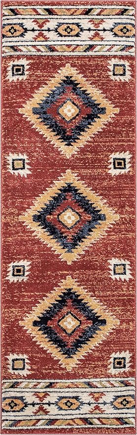 Well Woven Tulsa Lea Crimson Traditional Southwestern Tribal (2'7" x 9'10") Runner Rug