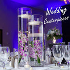 CYS EXCEL (H:12" D:6") Large Cylinder Clear Glass Vase for Wide Bouquet Flower Vase Centerpieces Display Hurricane Floating Candle Holder