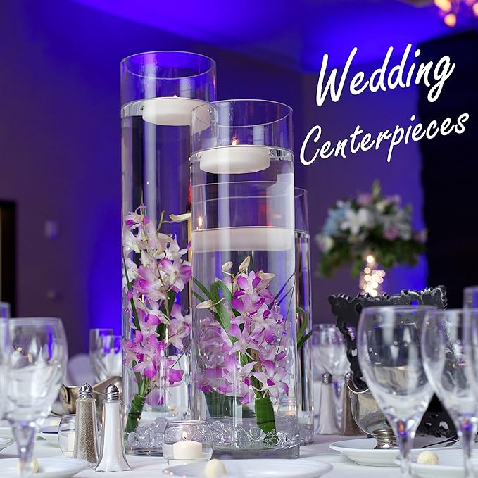 CYS EXCEL Cylinder Clear Glass Vase (H:20" D:6") | Multiple Size Choices Glass Flower Vase Centerpieces | Hurricane Floating Candle Holder Vase