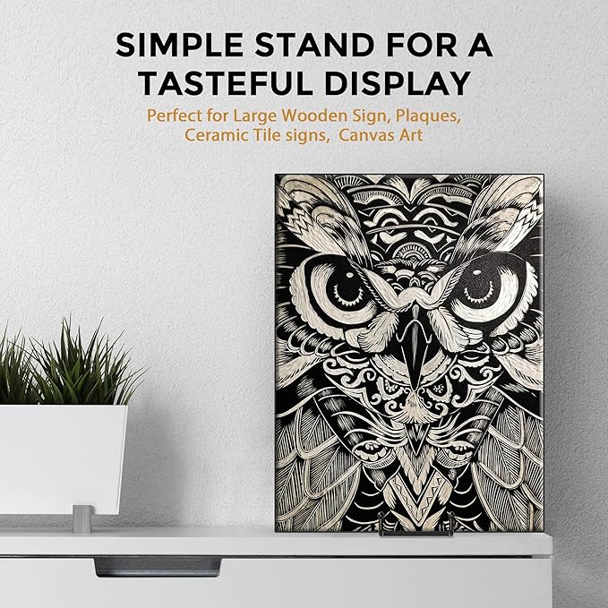 TR-LIFE 3 Pack 10 Inch Large Plate Stands for Display - Metal Plate Holder Display Stand + Picture Frame Holder Stand + Small Easels for Decorative Plate, Platter, Book, Plaques, Photo, Tabletop Art