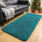 OLANLY 2x8 Machine Washable Runner Rugs for Hallway, Soft Fluffy Shaggy Bedside Rugs for Bedroom, Living Room, Indoor Floor Carpet for Kids Girls and Boys, Nursery Rooms, Home Decor Aesthetic, Teal