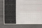 Modern Micro Loop Indoor Runner Rugs for Living Room Bedroom Kitchen Geometric Striped Black-White 2x7 Luxury Durable Low and High Pile Non-Shedding Stain Resistant Soft Area Carpet 2 x 7