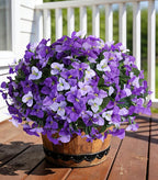 Faux Bougainvillea Artificial Flowers for Outdoors Spring Decor, UV Resistant Outdoor Fake Plants 4 Bundles Realistic Silk Bougainvillea Flowers for Outdoor Porch Patio Window Planter Garden Home