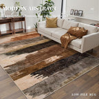 Ciicool Abstract Area Rug Indoor, 4x6 Washable Entryway Rug, Modern Soft Throw Entry Rug with Non-Slip Backing for Bedroom Living Room Entrance Kitchen, Low-Pile Floor Carpet Doormat Brown Black