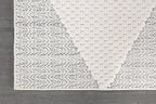 Modern Micro Loop Indoor Area Rugs for Living Room Bedroom Kitchen Geometric Triangle White 9x12 Luxury Durable Low and High Pile Non-Shedding Stain Resistant Soft Area Carpet 9 x 12