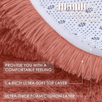 OLANLY Rust Red Round Rugs for Bedroom - Machine Washable, 3 ft Circle Area Rugs for Living Room, Soft and Fluffy Shaggy Carpet for Teen Girl and Boys, Nursery Rooms, Dorms, Home Decor Aesthetic