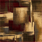 Unique Loom Barista Collection Area Rug - Timor (6' 1" Square, Multi/Red)