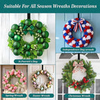 HOOSUN 4th of July Decorations Wreath Hangers for Front Door,14" Patriotic Wreath Hook Holder Over The Door Hanger,Metal Garland Hangers Hook for Patriotic Independence Summer Porch Decor (4 Pack)