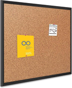Quartet Cork Bulletin Board 72"W x 48"H Pin Board, Black Aluminum Frame (2307B)