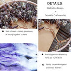 Dream Catchers, Purple Dream Catcher Tree of Life Wall Decor, with Natural Healing Crystal Stone, Perfect Handmade Dreamlike Crystal Dream Catcher for Bedroom Art Craft Gift