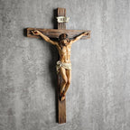 BC Catholic Crucifix Wall Cross, 10"H Jesus Christ Cross for Wall, Catholic Gift, Religious Wall art, Renaissance Sculpture Handmade by Buildclassic