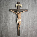 BC Catholic Crucifix Wall Cross 16" H Jesus Christ Indoor Home Decor Religious Collectable Gifts Renaissance Sculpture Handmade by Buildclassic