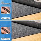 Non-Slip Rug Pads 1/4” Thick, 3x5Ft Waterproof Rugs Non Skid Rug Pad for All Floors and Finishes Durable Hardwood Floor Protective Felt Keeps Rugs in Place, Safe and Secure