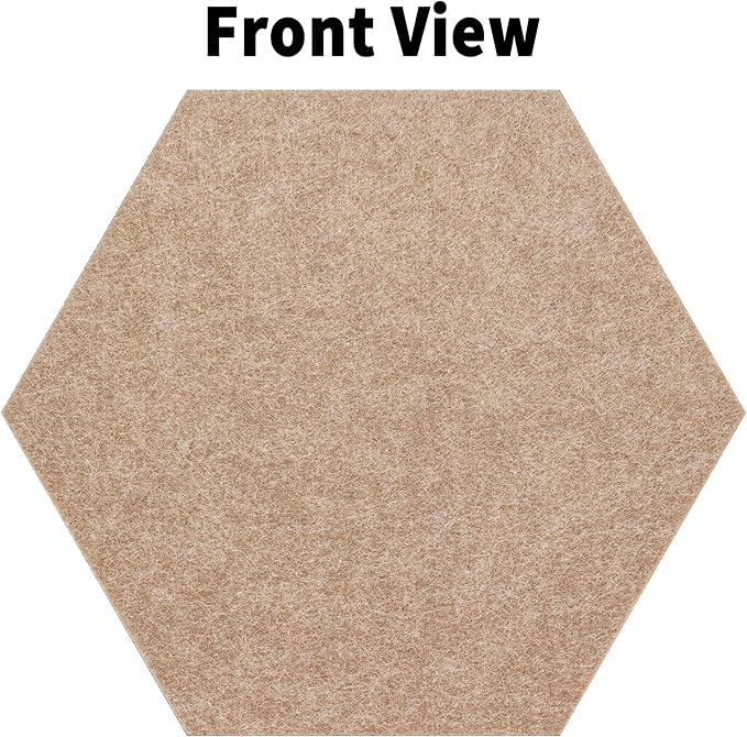10 Pack Hexagon Cork Board Tiles Alternative, 12'' Fully Self-Adhesive Modern Felt Bulletin for Wall Decor, Frameless Pin Board for Office, Renter-Friendly Decorative Hexagon Corkboard with 30 Pins
