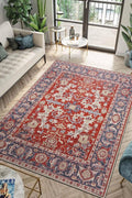 Keen Home Design 9x12 Rug - Machine Washable Area Rug with Non-Slip Backing, Ideal for Living Room, Dining Room, Bedroom - Vintage, Easy Clean, Durable, Low Pile Rug - (9' x 12')