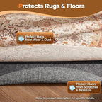 Veken 8 Ft Round Non Slip Cushioned Rug Pad Gripper, Felt and Silicone Backing, 1/4 inch Thick Carpet Liner for Hardwood Floors and Finishes, Under Area Rugs Anti Skid Mat, Keep Rugs Safe and in Place