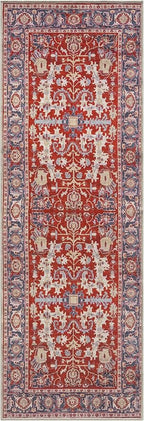 Keen Home Design 2x7 Rug - Machine Washable Runner Rug with Non-Slip Backing, Ideal for Hallway, Entryway, Kitchen, Laundry Room - Vintage, Easy Clean, Durable, Low Pile Rug - (2'6" x 7')