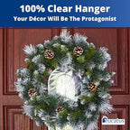 Non-Scratch 100% Clear 12In Xmas Wreath Hanger 3Pk. Best Long Hooks for Indoor or Outdoor Holiday Home Decor. Slim Christmas Wreaths Holders Hang Fall Halloween Decorations Over Front or Storm Door.