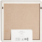 U Brands Rustic Linen Bulletin Board, 14" x 14", White Wood Style Frame, Industrial Grade Pinning Surface, Includes Push Pins