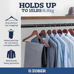 ZOBER Wooden Hangers - Heavy Duty, Non Slip Wood Hangers for Coats, Jackets, Suits, & Pants - Coat Hangers for Closet W/Bar and Notches 20 Pack