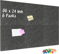 DOLLAR BOSS Felt Cork Board Tiles, 6 Packs 12" x 12" 1/2" Thick Cork Bulletin Board Self Adhesive Corkboards for Walls with 60 Pushpins for Home Office Kitchen School Decor Display, Grey