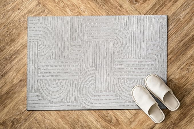 Modern Indoor Rug Orbit 2x3 Area Rugs for Living Room Luxury Kitchen Bedroom Durable Soft Geometric Durable Low and High Pile Stain Resistant Non Shedding Area Carpet 2x3