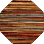 Unique Loom Barista Collection Area Rug - Icatu (6' 1" Octagon, Beige/Brown)