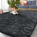 OLANLY 10x14 Machine Washable Large Area Rugs for Living Room, Bedroom, Soft Fluffy Shaggy Bedside Rug, Indoor Floor Carpet for Kids Girls and Boys, Dorms, Nursery, Home Decor Aesthetic, Black