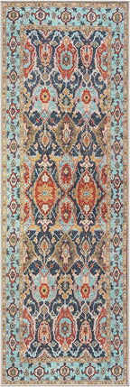 Keen Home Design 2x10 Rug - Machine Washable Runner Rug with Non-Slip Backing, Ideal for Hallway, Entryway, Kitchen, Laundry Room - Vintage, Easy Clean, Durable, Low Pile - (2'6" x 10')