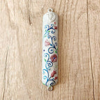 5.2 Inches Hand-Painted Mezuzah, Exquisite Enamel Design with Scroll Included for Jewish Occasions