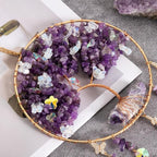 Amethyst Crystal Dream Catchers Purple Dream Catcher Wall Window Hangings Crystal Sun Catchers Prism Hanging Bedroom Home Decor Gifts for Girls Boys Adults