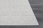 Micro Loop Indoor Rug White 8x10 Boho Geometric Neutral Area Rugs for Living Room Soft Luxury Modern Low and High Pile Durable Stain Resistant Non-Shedding Indoor Area Carpet 8 x 10