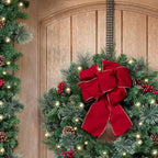 Haute Decor Set of 2 Hook & Lattice Adjustable Length Metal Wreath Hangers, Matte Black (2 Pack) - Unique Over The Door Wreath Holder - Holds 20 Pounds