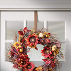 Haute Decor Adapt Adjustable Wreath Hanger, Top & Length Adjustable - Brushed Copper - Strong Over The Door Wreath Holder that Fits Almost Any Size Door