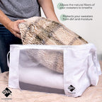 Cashmere Sweater Storage Bags | with Moth Protection Cedar | Breathable & Washable Cotton Bag | Suitable For Sweaters, Merino Wool, Scarves and more