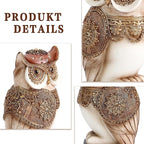 Owl Statue for Home Decor Accents, Shelf Bookshelf Table Office Living Room Decor Owl Figurine, Ideal Gifts for Bird Lovers, Antique Golden Color