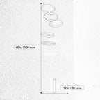 Hanging Mobile with 6 Black Rings (5.5”) - Modern Decorative Art for Home or Office