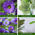HyeFlora Artificial Flowers for Outdoors Faux Plants Spring Decoration, 6 Bundles Fake Daisy Silk Flowers for Outside Realistic UV Resistant for Outdoor Planters Porch Patio Balcony Yard Home